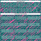 Custom Teal Pink-White Line Sports Sublimation Soccer Uniform Jersey