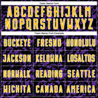 Custom Black Gold Purple-White Liquid Fluid Pattern Sports Sublimation Soccer Uniform Jersey