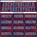 Custom Navy Red-White Liquid Fluid Pattern Sports Sublimation Soccer Uniform Jersey