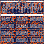 Custom Navy Orange-White Liquid Fluid Pattern Sports Sublimation Soccer Uniform Jersey