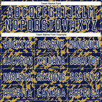 Custom Navy Old Gold-White Liquid Fluid Pattern Sports Sublimation Soccer Uniform Jersey