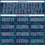 Custom Navy Teal-White Liquid Fluid Pattern Sports Sublimation Soccer Uniform Jersey