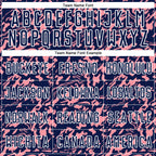 Custom Navy Medium Pink-White Liquid Fluid Pattern Sports Sublimation Soccer Uniform Jersey