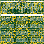 Custom Green Yellow-White Liquid Fluid Pattern Sports Sublimation Soccer Uniform Jersey