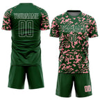 Custom Green Medium Pink-White Liquid Fluid Pattern Sports Sublimation Soccer Uniform Jersey