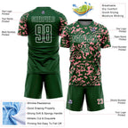 Custom Green Medium Pink-White Liquid Fluid Pattern Sports Sublimation Soccer Uniform Jersey