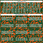 Custom Green Orange-White Liquid Fluid Pattern Sports Sublimation Soccer Uniform Jersey