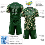 Custom Green Cream-White Liquid Fluid Pattern Sports Sublimation Soccer Uniform Jersey