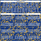 Custom Royal Old Gold-White Liquid Fluid Pattern Sports Sublimation Soccer Uniform Jersey