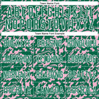 Custom Kelly Green Light Pink-White Liquid Fluid Pattern Sports Sublimation Soccer Uniform Jersey