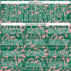 Custom Kelly Green Medium Pink-White Liquid Fluid Pattern Sports Sublimation Soccer Uniform Jersey