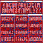 Custom Red Royal-White Liquid Fluid Pattern Sports Sublimation Soccer Uniform Jersey