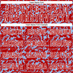 Custom Red Light Blue-White Liquid Fluid Pattern Sports Sublimation Soccer Uniform Jersey