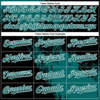Custom Teal Black-White 3D Pattern Abstract Brush Stroke Two-Button Unisex Softball Jersey