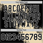 Custom Cream Black-White 3D Pattern Abstract Brush Stroke Two-Button Unisex Softball Jersey