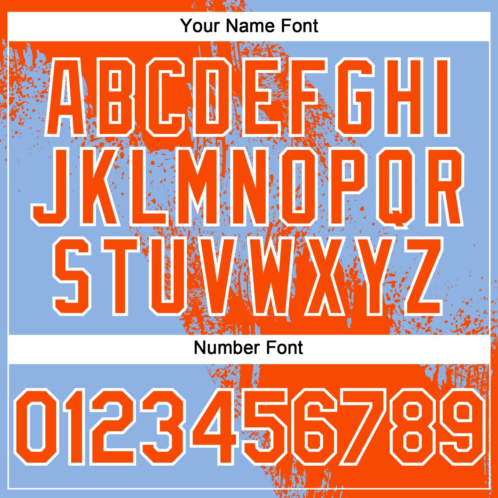 Custom Orange Light Blue-White 3D Pattern Abstract Brush Stroke Two-Button Unisex Softball Jersey