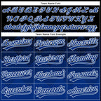 Custom Black Royal-White 3D Gradient Square Shape Two-Button Unisex Softball Jersey