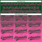 Custom Green Pink 3D Gradient Square Shape Two-Button Unisex Softball Jersey