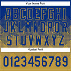 Custom Royal Old Gold 3D Gradient Square Shape Two-Button Unisex Softball Jersey