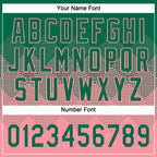 Custom Kelly Green Medium Pink 3D Gradient Square Shape Two-Button Unisex Softball Jersey