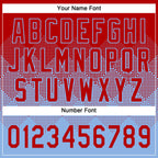 Custom Red Light Blue 3D Gradient Square Shape Two-Button Unisex Softball Jersey