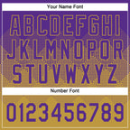 Custom Purple Old Gold 3D Gradient Square Shape Two-Button Unisex Softball Jersey