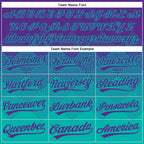 Custom Purple Aqua 3D Gradient Square Shape Two-Button Unisex Softball Jersey