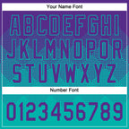 Custom Purple Aqua 3D Gradient Square Shape Two-Button Unisex Softball Jersey