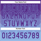 Custom Purple Light Blue 3D Gradient Square Shape Two-Button Unisex Softball Jersey