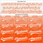 Custom White Orange 3D Gradient Square Shape Two-Button Unisex Softball Jersey