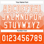 Custom White Orange 3D Gradient Square Shape Two-Button Unisex Softball Jersey