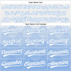 Custom White Light Blue 3D Gradient Square Shape Two-Button Unisex Softball Jersey
