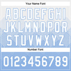 Custom White Light Blue 3D Gradient Square Shape Two-Button Unisex Softball Jersey