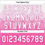 Custom White Pink 3D Gradient Square Shape Two-Button Unisex Softball Jersey