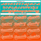 Custom Aqua Orange-White 3D Gradient Square Shape Two-Button Unisex Softball Jersey