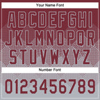Custom Burgundy Gray 3D Gradient Square Shape Two-Button Unisex Softball Jersey