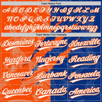 Custom Graffiti Pattern White Royal-Orange 3D Scratch Two-Button Unisex Softball Jersey