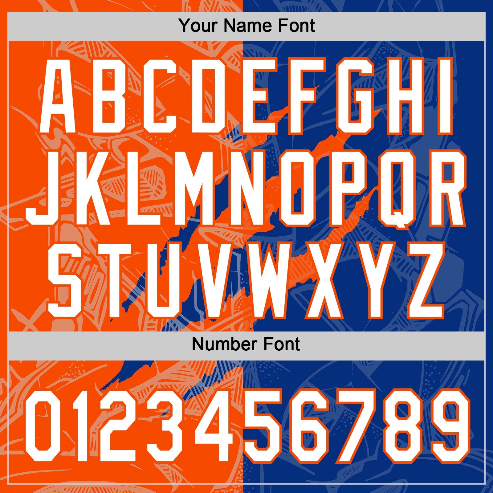 Custom Graffiti Pattern White Royal-Orange 3D Scratch Two-Button Unisex Softball Jersey