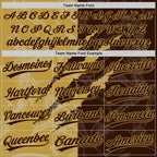 Custom Graffiti Pattern Brown-Old Gold 3D Scratch Two-Button Unisex Softball Jersey