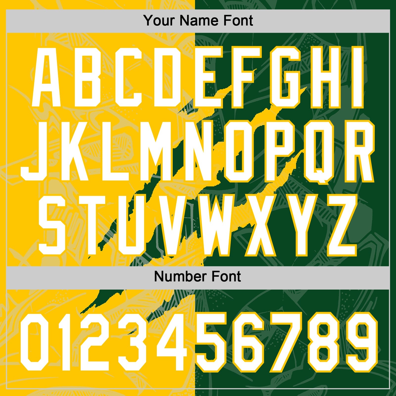 Custom Graffiti Pattern White Green-Yellow 3D Scratch Two-Button Unisex Softball Jersey