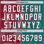 Custom Graffiti Pattern White Teal-Crimson 3D Scratch Two-Button Unisex Softball Jersey