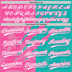 Custom Graffiti Pattern White Aqua-Pink 3D Scratch Two-Button Unisex Softball Jersey