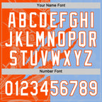 Custom Graffiti Pattern White Light Blue-Orange 3D Scratch Two-Button Unisex Softball Jersey