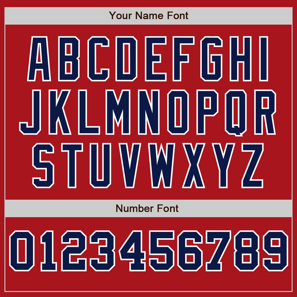 Custom Red White-Navy Pinstripe Authentic Split Fashion Baseball Jersey