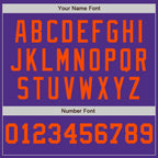 Custom Purple White-Orange Pinstripe Authentic Split Fashion Baseball Jersey