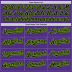 Custom Purple Neon Green-Black Pinstripe Authentic Split Fashion Baseball Jersey