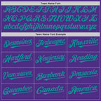 Custom Purple White-Teal Pinstripe Authentic Split Fashion Baseball Jersey