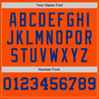 Custom Orange White-Royal Pinstripe Authentic Split Fashion Baseball Jersey