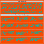 Custom Orange White-Aqua Pinstripe Authentic Split Fashion Baseball Jersey