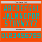 Custom Orange White-Aqua Pinstripe Authentic Split Fashion Baseball Jersey